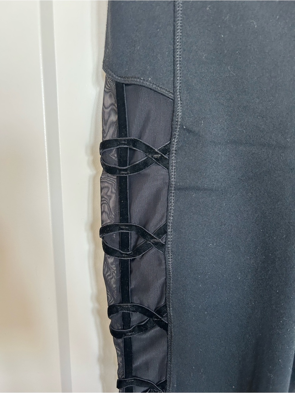 Titika Black Side-Lace Detail Leggings